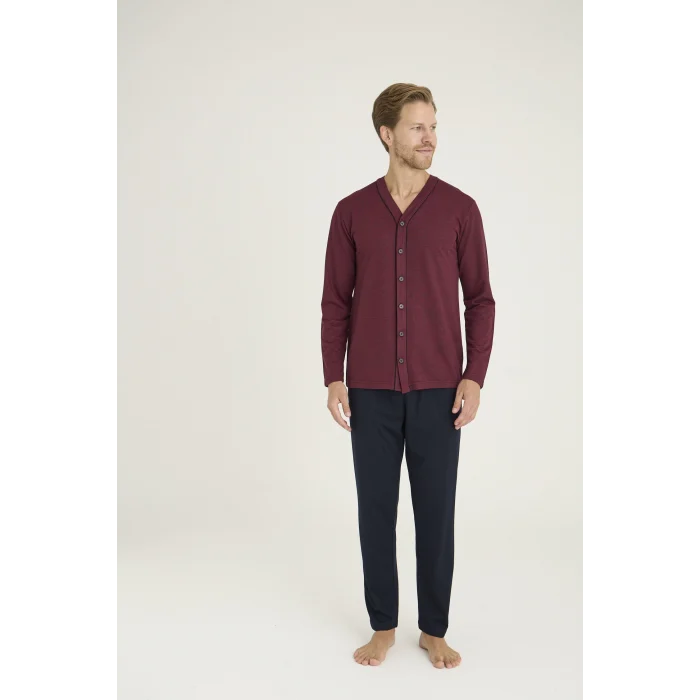 Kocabey 9225 Erkek V.Yaka Boydan Düğmeli Pijama Takım