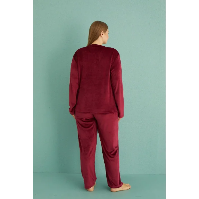 Mihra 13213 Kadın Kadife Uzun Kol Pijama Takımı