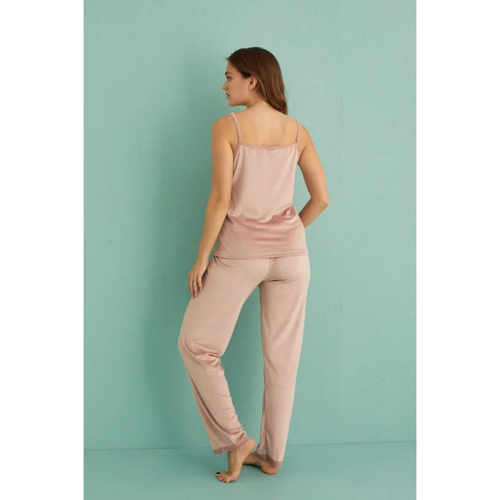 Mihra 13402 Kadın Kadife 3Lü Pijama Takımı