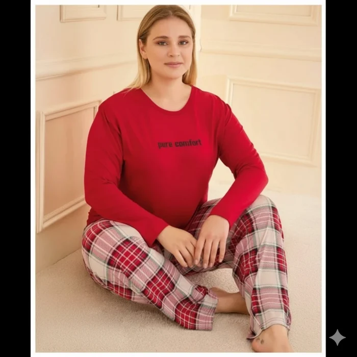 Mihra 50802 Kadın Battal Milan O Yaka Pijama Takımı