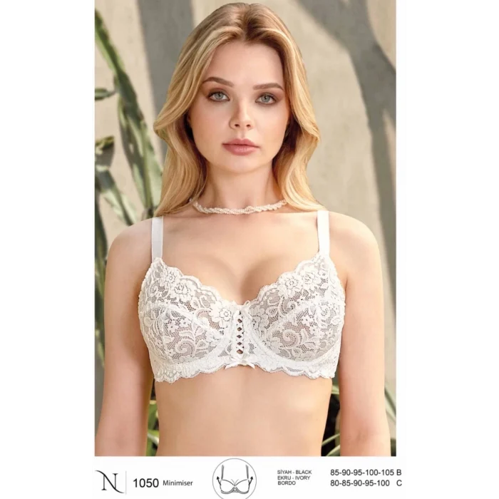 Nurteks 1050 Kadın Balenli Dantelli Toparlayıcı Sütyen