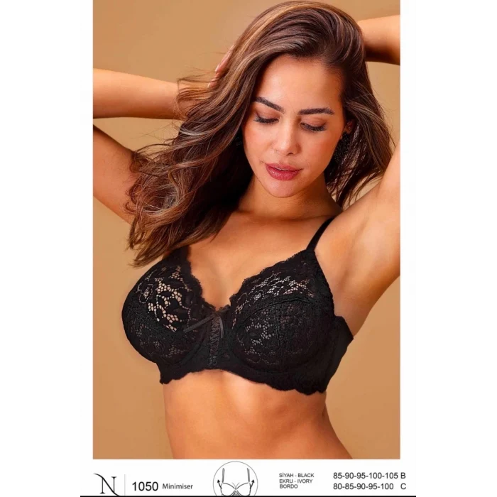 Nurteks 1050 Kadın Balenli Dantelli Toparlayıcı Sütyen