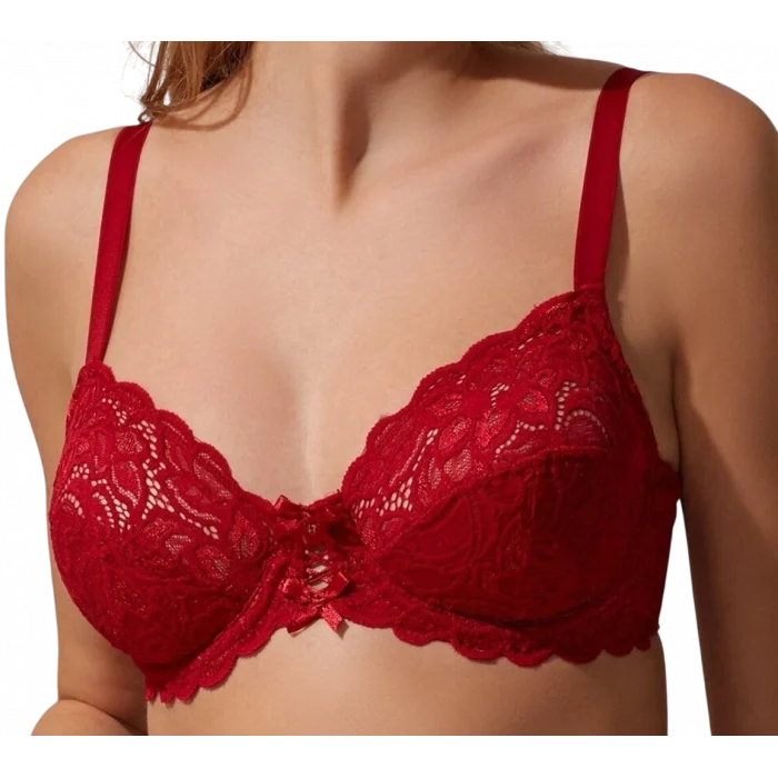 Nurteks 1050 Kadın Balenli Dantelli Toparlayıcı Sütyen