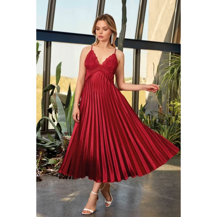 Nurteks 7115 Bayan Uzun Saten Gecelik