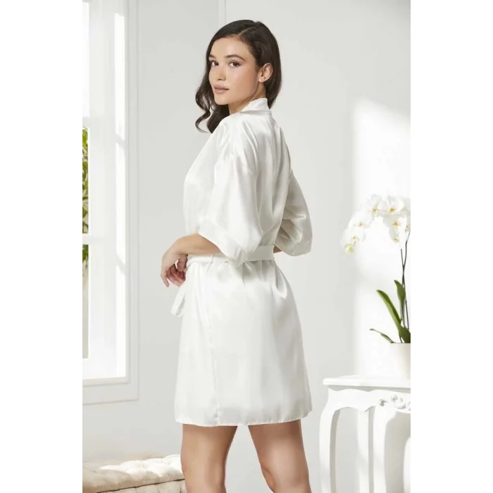 Pierre Cardin 4045 Kadife Saten Dantelli Gecelik ve Sabahlık Takımı