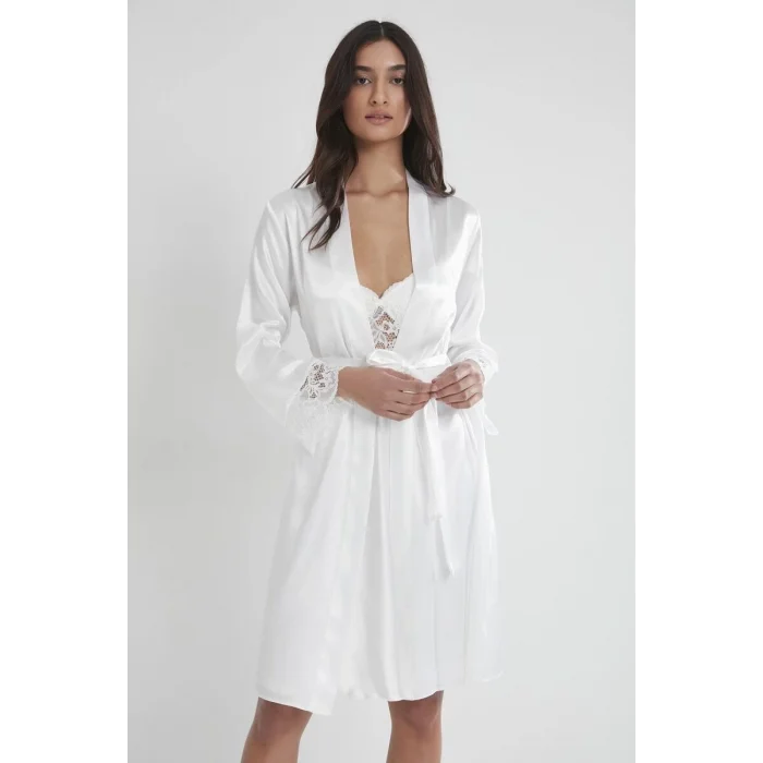 Pierre Cardin 4265 Saten Kısa Sabahlık Gecelik Takım