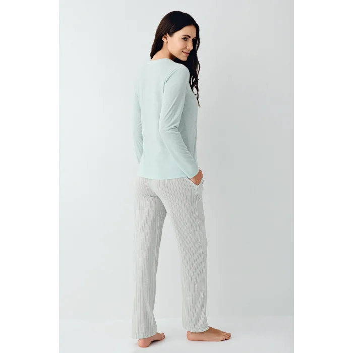 Pierre Cardin 9050-S Kadın Uzun Kol Pijama Takım