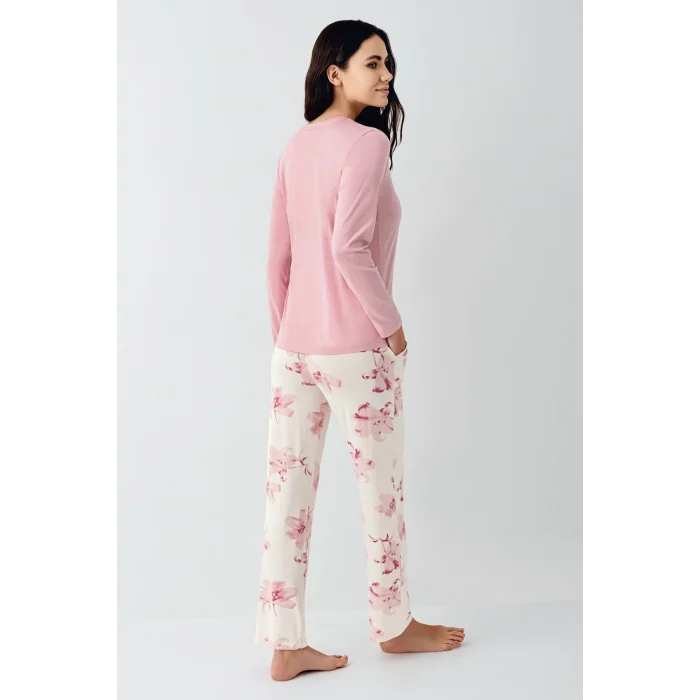 Pierre Cardin 9055-S Kadın Uzun Kol Pijama Takım