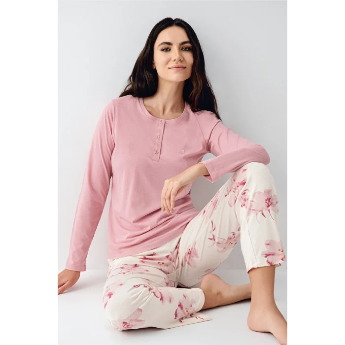Pierre Cardin 9055-S Kadın Uzun Kol Pijama Takım