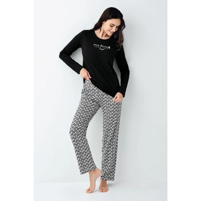 Pierre Cardin 9068-S Kadın Uzun Kol Pijama Takım