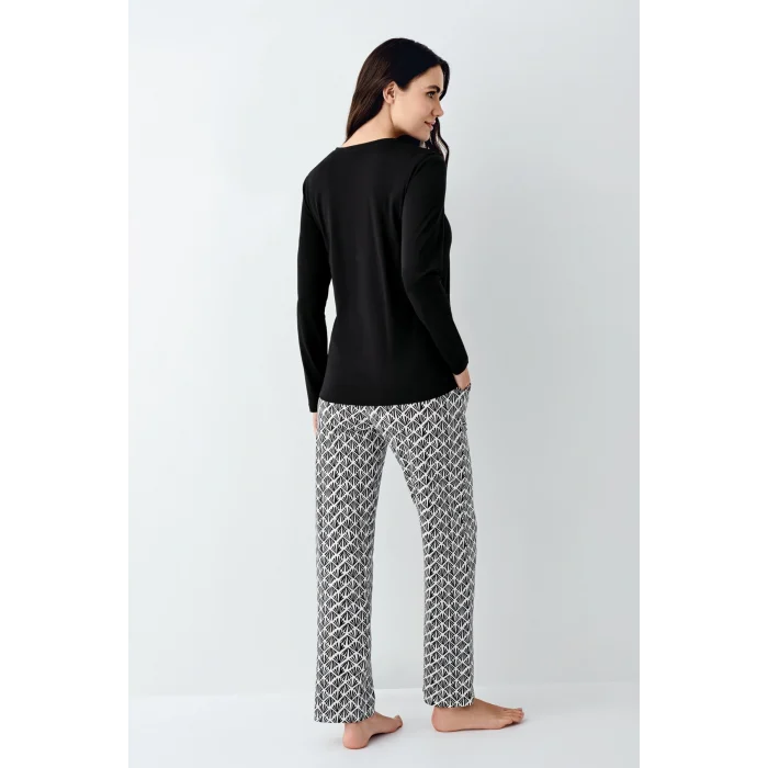 Pierre Cardin 9068-S Kadın Uzun Kol Pijama Takım