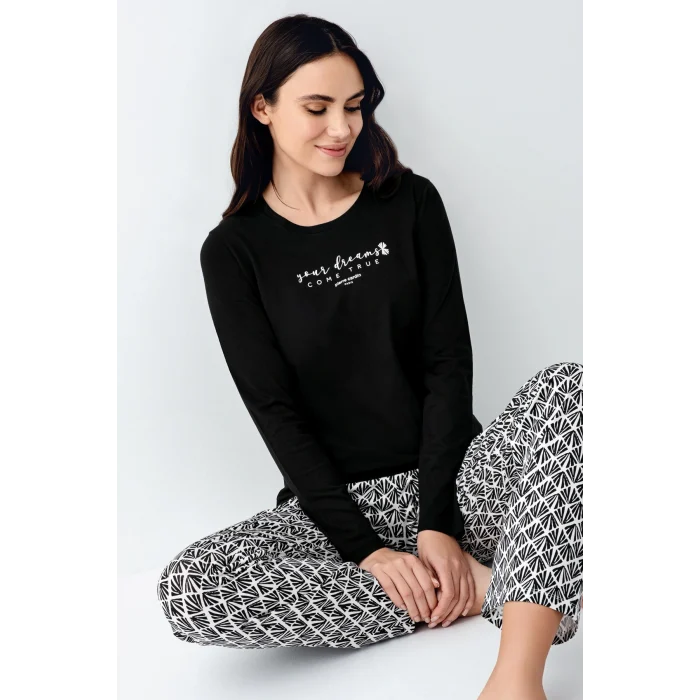 Pierre Cardin 9068-S Kadın Uzun Kol Pijama Takım