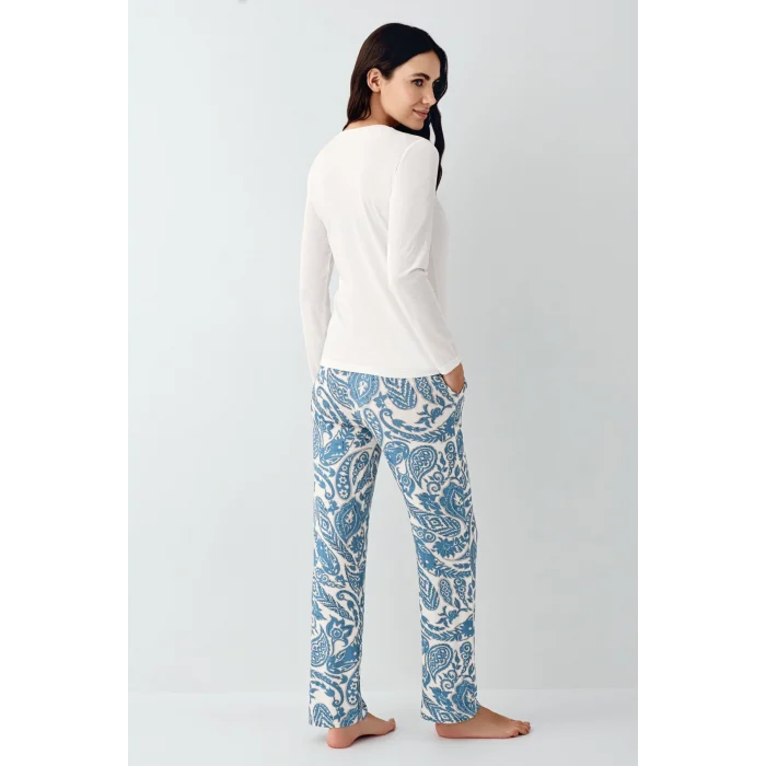 Pierre Cardin 9074-S Kadın Uzun Kol Pijama Takım