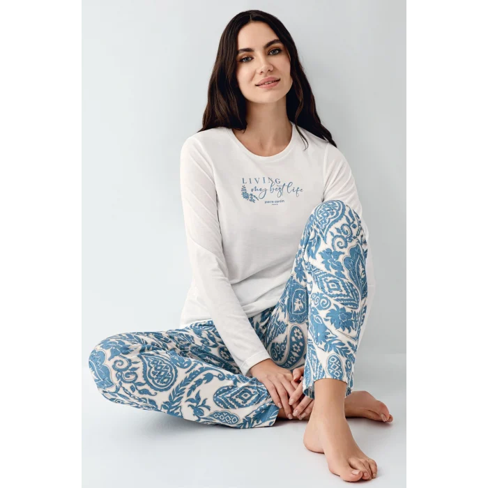 Pierre Cardin 9074-S Kadın Uzun Kol Pijama Takım
