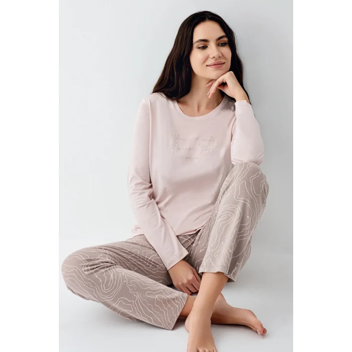 Pierre Cardin 9096-S Kadın Uzun Kol Pijama Takım