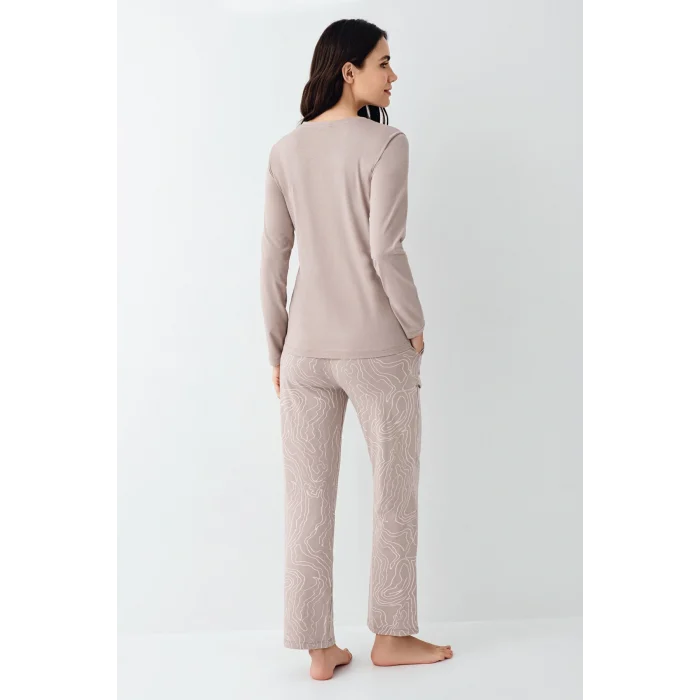 Pierre Cardin 9097-X Kadın Battal Uzun Kol Pijama Takım