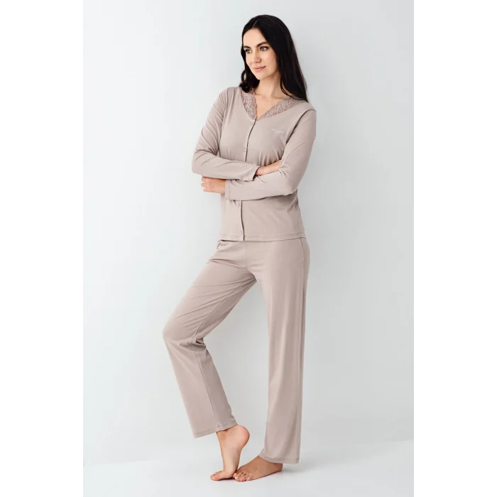 Pierre Cardin 9116-S Kadın Önü Düğmeli  Pijama Takımı