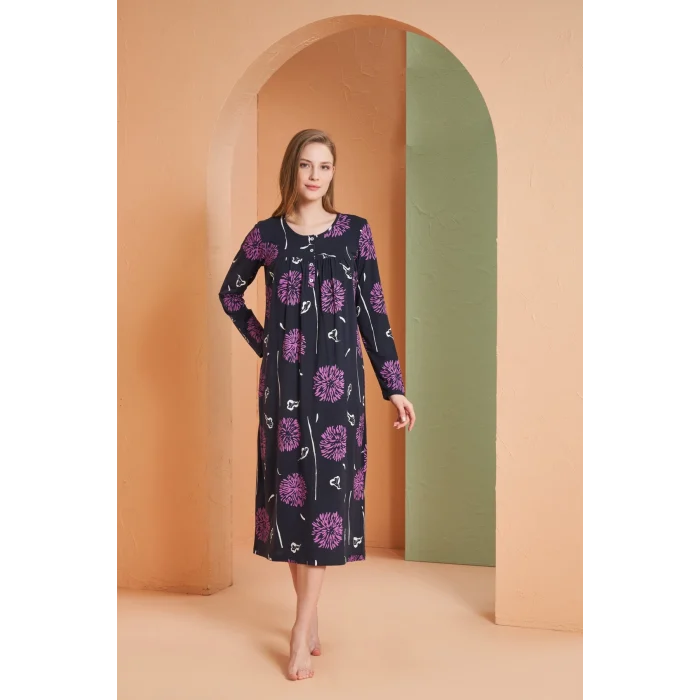 PJS 27166 Kadın Uzun Kol Gecelik