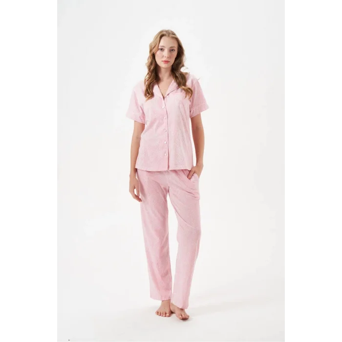 PJS 29033 Kadın Düğmeli Pijama Takım