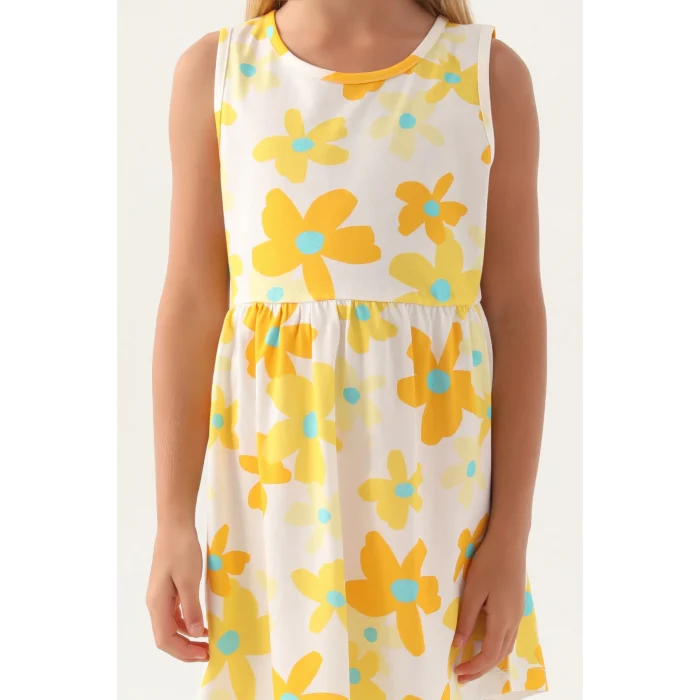 Roly Poly 3393-3 Kız Çocuk Çiçekli Elbise