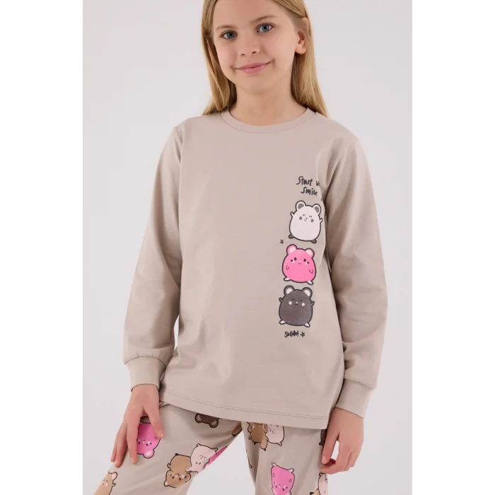 RolyPoly 3704-2 Kız Çocuk Uzun Kol Pijama Takım