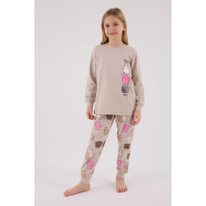RolyPoly 3704-2 Kız Çocuk Uzun Kol Pijama Takım