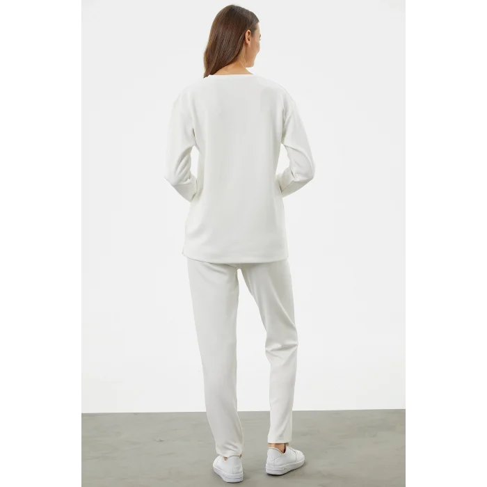 Sementa 76233 Baskılı Sıfır Yaka Oversize Eşofman Takım