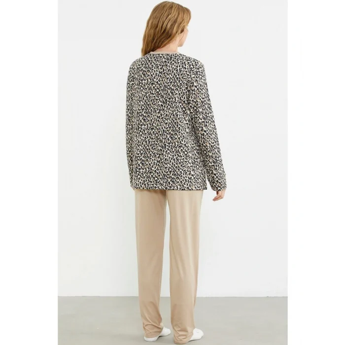 Sementa 76413 Rahat Kalıp Leopar Kombinli Pijama Takım