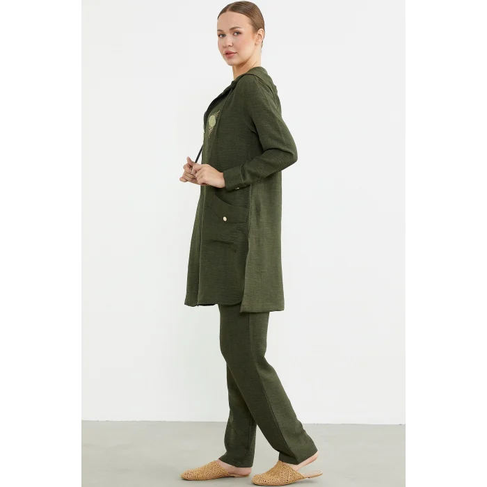 Sementa 76473 Büyük Beden Keten Görünümlü Üçlü Takım