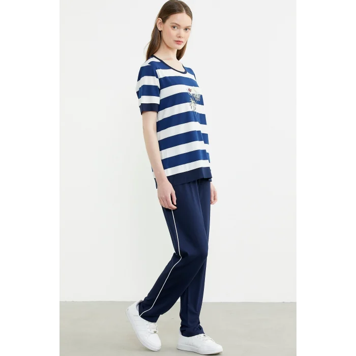 Sementa 76476 Rahat Kalıp Çizgili Pantolon Takım