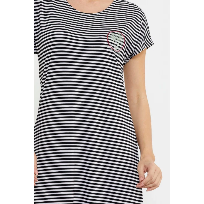 Sementa 77489 Nakış Detaylı Marine Penye Elbise