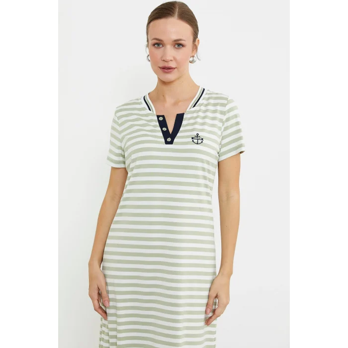 Sementa 77490 Marine Yaka Detaylı Penye Elbise