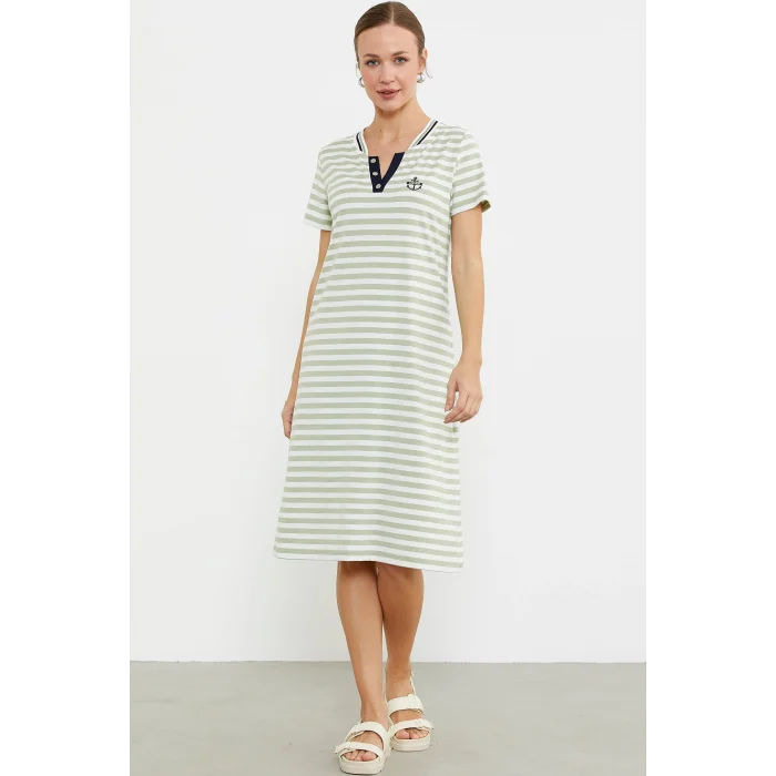 Sementa 77490 Marine Yaka Detaylı Penye Elbise