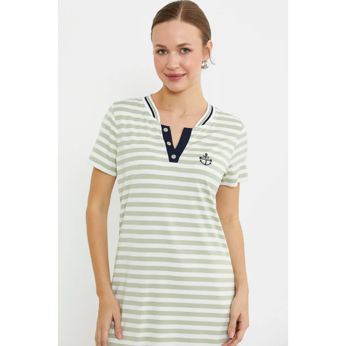 Sementa 77490 Marine Yaka Detaylı Penye Elbise