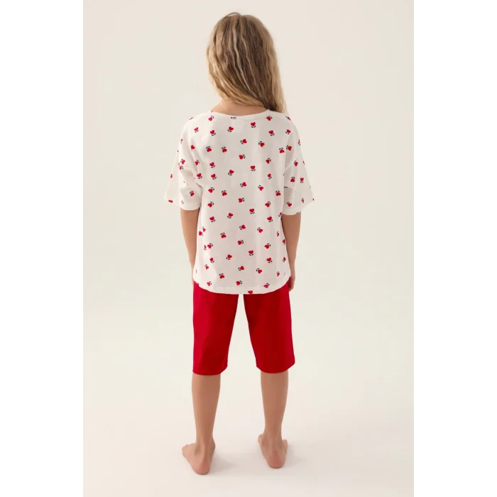 US Polo 1831-G Kız Çocuk Kalpli Şort Takım
