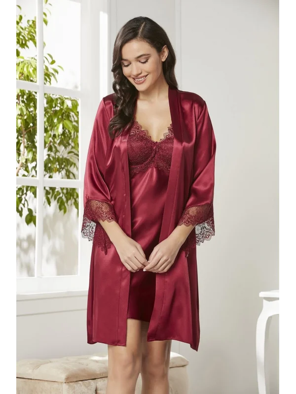 Pierre Cardin 6040 Kısa Gecelikli 6lı İpek Set