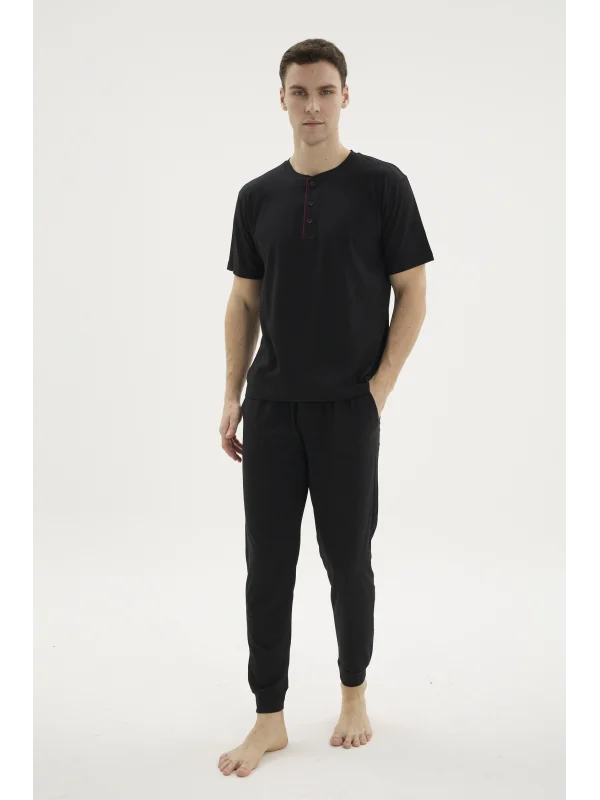 Kocabey KKT-26155 Erkek Midi Yaka Pijama Takımı