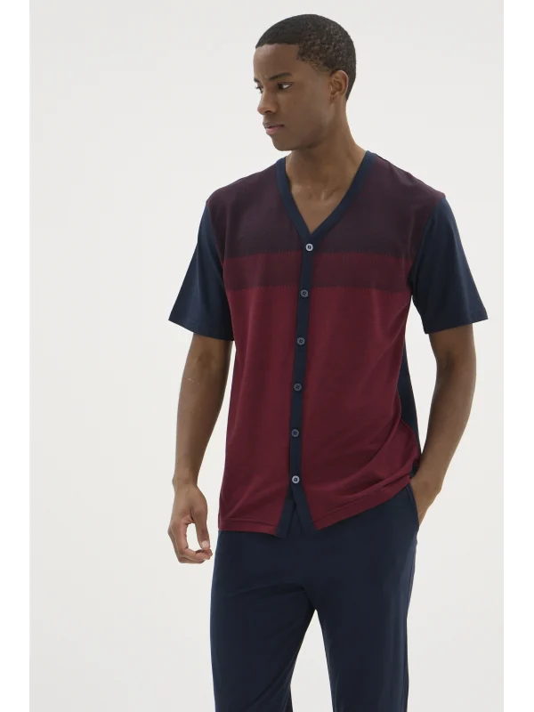 Kocabey KKT-26154 Erkek V Yaka Boydan Düğmeli Pijama Takımı