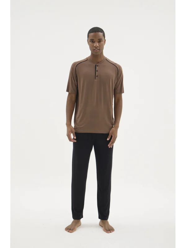 Kocabey KKT-26153 Erkek Midi Yaka Pijama Takımı