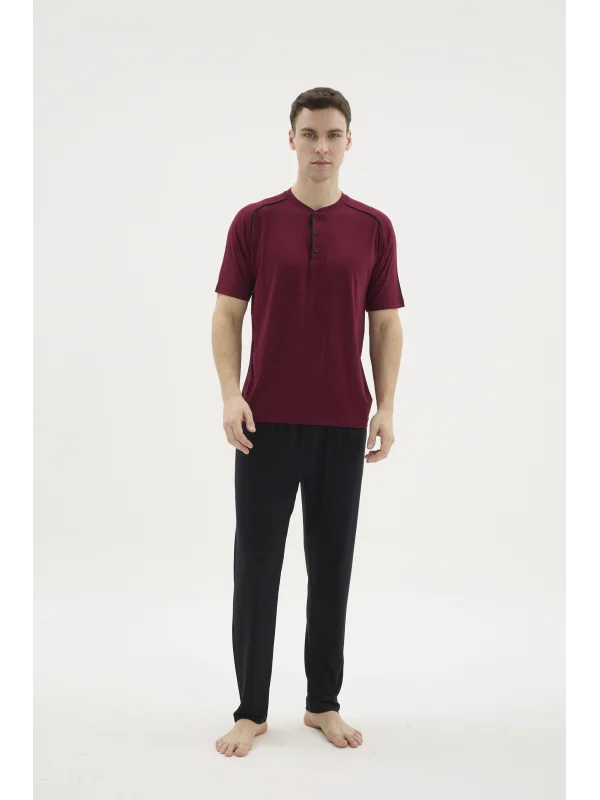 Kocabey KKT-26153 Erkek Midi Yaka Pijama Takımı
