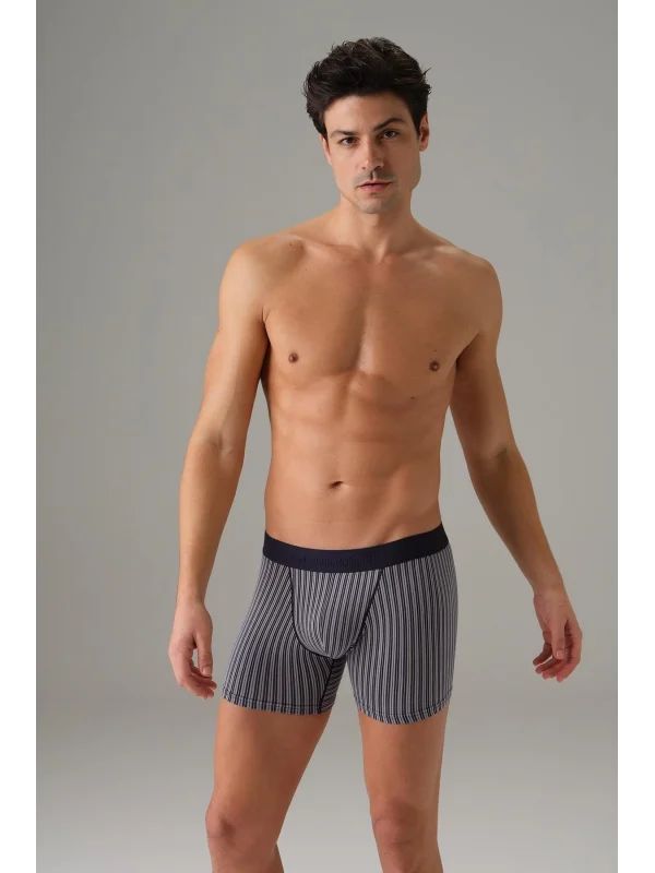 Doreanse 1866 Erkek Modal Çizgi Desenli Normal Paça Boxer