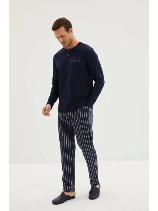 Kiğılı 30006 Erkek 3Lü Triko Roblu Patlı Pijama Takımı