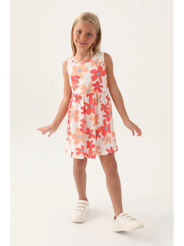 Roly Poly 3393-3 Kız Çocuk Çiçekli Elbise