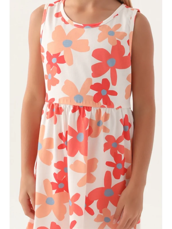 Roly Poly 3393-3 Kız Çocuk Çiçekli Elbise