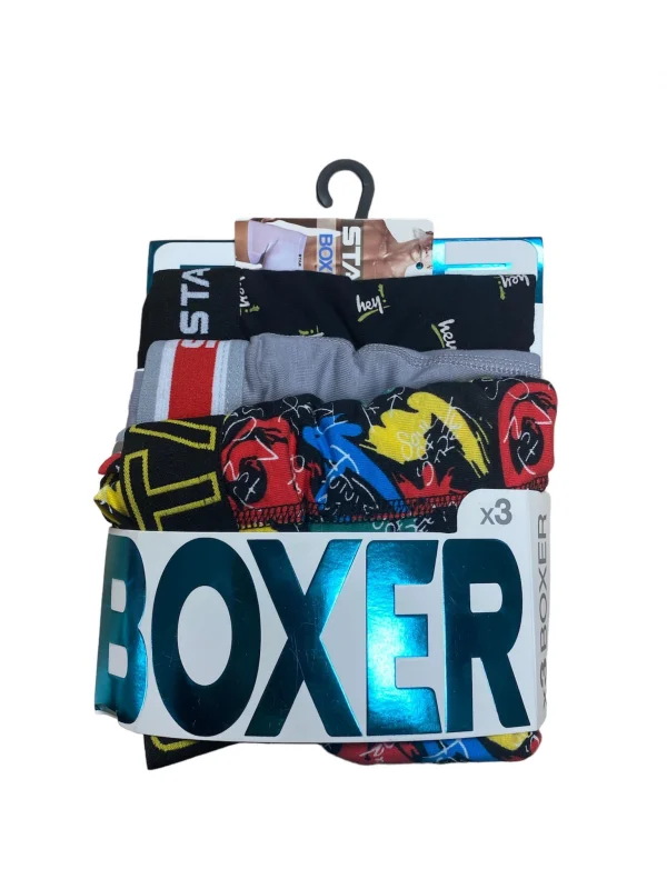 Star 105 Desenli Jakar Erkek 3lü Kemer Boxer