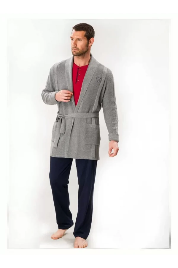 DS Damat 03004 5li Triko Robdöşambr Damat Pijama Seti