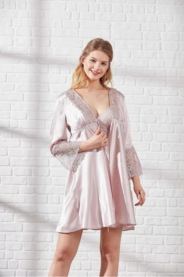 Pierre Cardin 6625 Kısa Gecelikli 6lı İpek Set