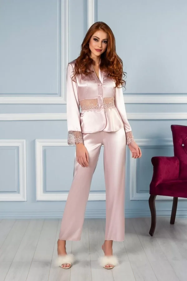 Pierre Cardin 6040 Kısa Gecelikli 6lı İpek Set