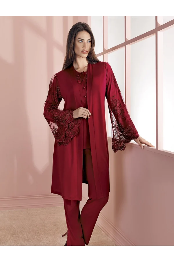 Espuar 757 Penye 3lü Sabahlık Pijama Takımı