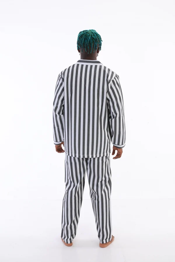 Kocabey 4007 Uzun Kol Çizgili Gaffur Erkek Pijama Takım